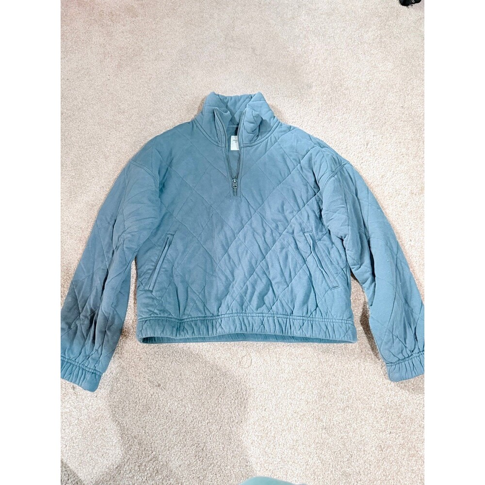 Gray Women’s Abercrombie & Fitch Quarter Zip Heavy Sweater Small
